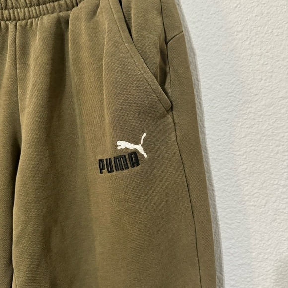 PUMA Green Big Boy Athletic Embroidery Logo Two Front Pockets Pants Joggers Sz S - Picture 5 of 12